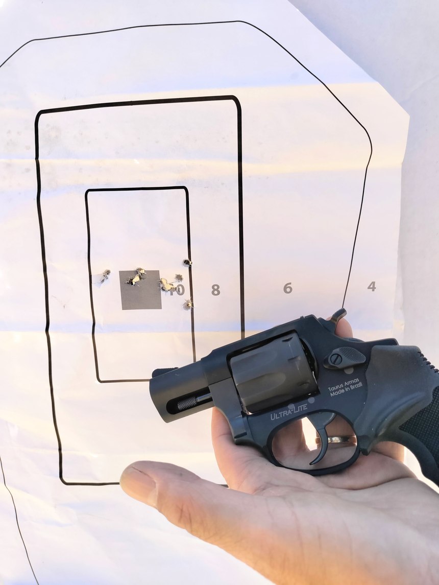 The Taurus 942 is a 17.80 oz DA/SA 8-shot revolver. It was easy to rapid-fire center mass targets all day long at 7 yards with this gun. It proved to be accurate and reliable throughout the test. I shot this gun for my HR 218 qualification for the first time, right out of the box.