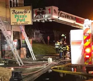 Bianchi's Pizza Pad in Solvay, New York, was destroyed in a blaze Monday night.