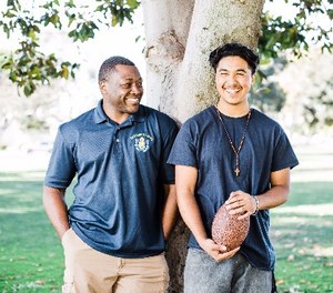 San Diego Police Officer Maurice Turman with Little Brother Alberto.