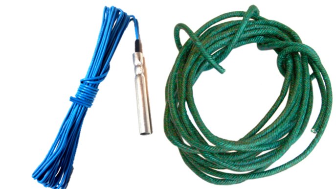 Blasting cap and fuse.