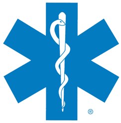 The blue Star of Life is a uniform symbol representing EMS.