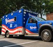 Bojangles hits the road in red, white and blue ambulance to honor first responders and military
