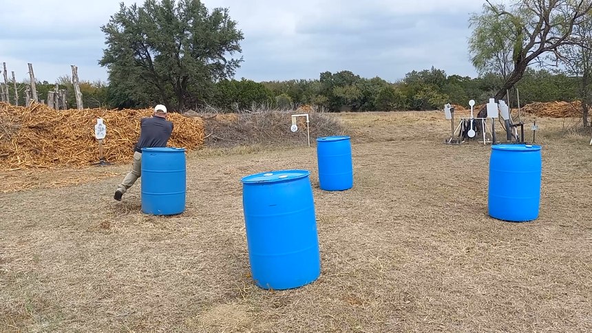 Go around barrel #2 and engage the target while moving laterally.