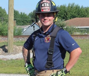 Brett Wilson was off duty when he heard a nearby crash and ran to help. (Photo/Columbia Township Fire Department Facebook)