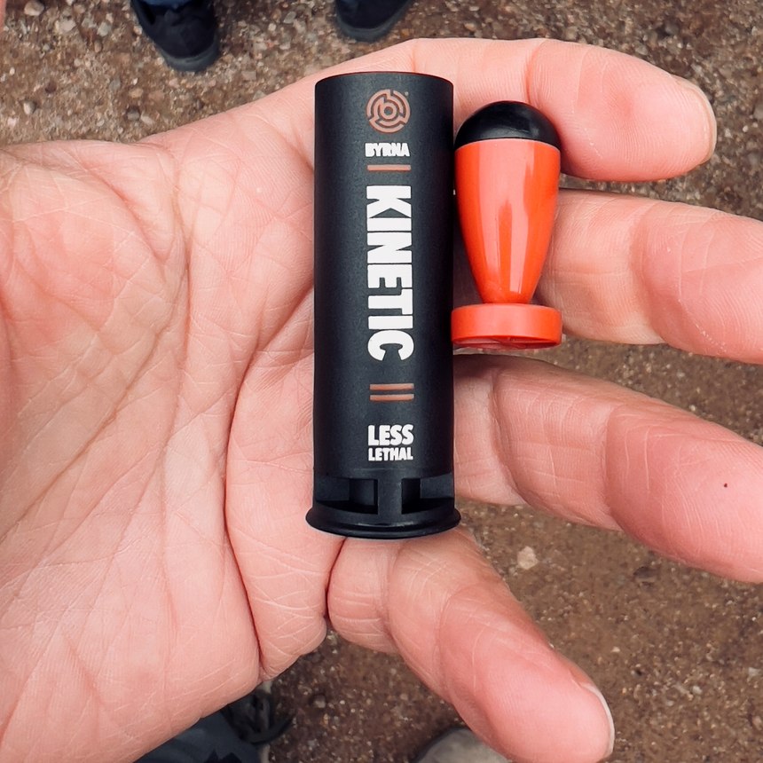 Bryna had some 12 gauge kinetic less lethal rounds at SHOT, which are fin stabilized.
