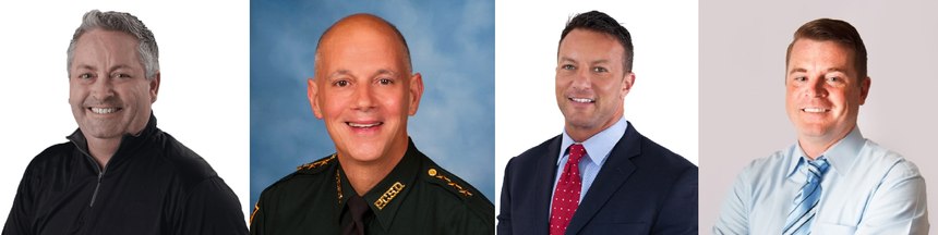 L - R: JP Guilbault, Sheriff Bob Gualtieri, Jason Russell, Joe McKenna