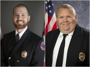 Pictured: Darick Day, BS, EMT-P, CCP-C, FP-C; and John E. Romeo, BSN, RN, EMT-P, FP-C