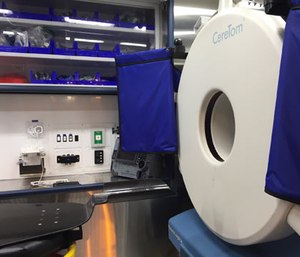 Interior of a stroke ambulance with CT machine. (Photo by Greg Friese)