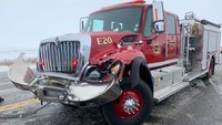 Utah firefighter injured by blocking engine when pickup strikes it amid fog, ice