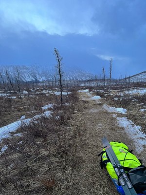 One event that threw Jaclyn off guard occurred early in the morning as she was approaching Farewell Burn. The snow suddenly disappeared, so she had to walk more than 10 miles in her ski boots across frozen ground.