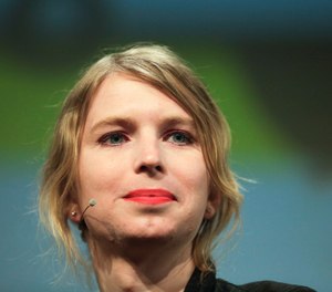 Chelsea Manning attends a discussion at the media convention "Republica" in Berlin. (AP Photo/Markus Schreiber, File) Date: May 09, 2019 8:00PM (GMT 01:00) Slug: Chelsea Manning Headline: Chelsea Manning Source: AP Notes: A MAY 2, 2018, FILE PHOTO