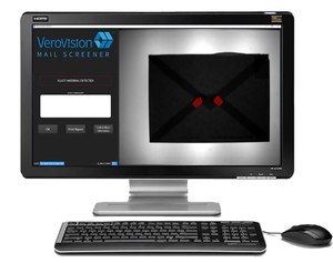 When mail is scanned by the VeroVision Mail Screener, a detection result comes up on the screen along with the scanned image.