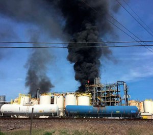 Authorities say one person is confirmed dead after a fire broke out at the chemical plant Tuesday near Houston (AP photo)