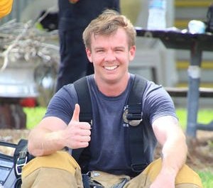 Clay Geiger, 31, started as a firefighter in Lakeland in 2014.