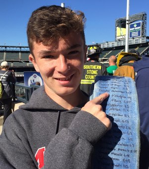 In 2015, my mom and I attended the 9/11 Memorial Stair Climb at Citi Field in Queens, where they met firefighters who had written on a fire hose the name of every firefighter who sacrificed their life on 9/11.