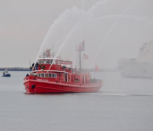 The fire-engine red Edward M. Cotter — believed to be the oldest active fireboat in the world — has been putting out fires and breaking up ice for 118 years.