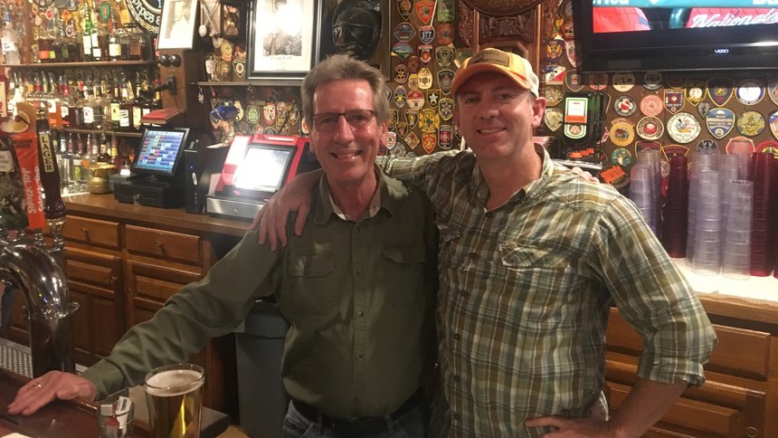 Greater Eagle Fire Chief Doug Cupp (EFO) and Bobby Ott in May 2017. 
