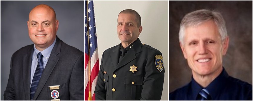 L-R: Major Shaun Klucznik, Sheriff James Quattrone, Dr. Jeffrey Keller