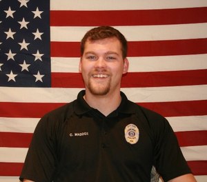 Officer Chase Maddox, whose second child is due any day, was the only one of Locust Grove’s 23 officers hired straight out of high school. (Photo/Georgia Bureau of Investigation)