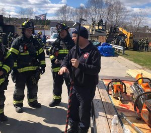 Senior Firefighter Gregory Sellers is one of the instructors for a local area Truck Company Operations class. His knowledge of operations helps prepare these students to handle these types of incidents. (Photo/Gregory Sellers)