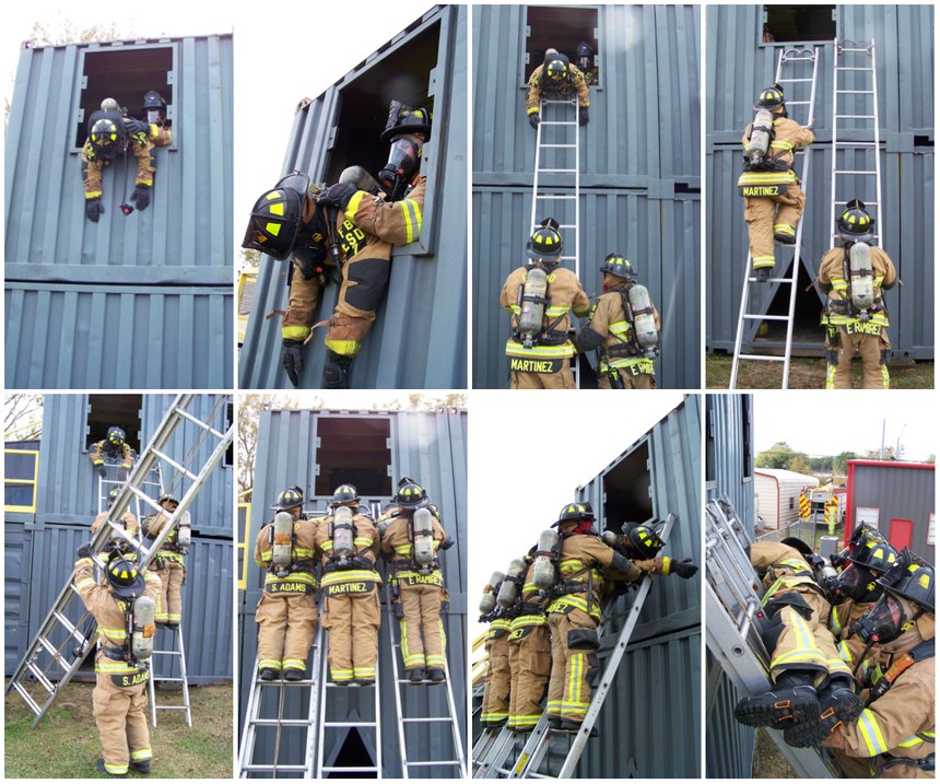 RIT training should focus on firefighter removal from the second floor. Firefighter removal can be accomplished with one ladder if the members are physically capable, but it is safer and easier with multiple ladders. When the RIT locates a firefighter on an upper floor, a staged crew can be deployed to utilize the ladders. Training on this method may seem awkward at first, but with repetition, this method becomes quite rapid and fluid.