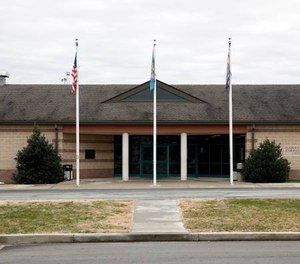 The front entrance of the James T. Vaughn Correctional Center in Smyrna, Del. (AP Photo/Patrick Semansky)