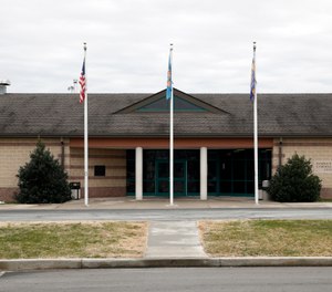 The front entrance of the James T. Vaughn Correctional Center in Smyrna, Del. (AP Photo/Patrick Semansky)
