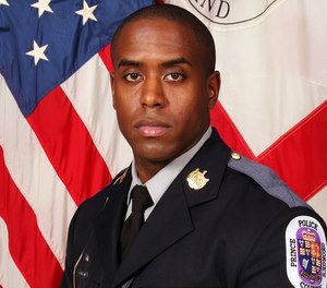 Slain officer Jacai Colson. Michael Ford, who opened fire on a Maryland police station faces a prison sentence when he is sentenced Thursday, Jan. 10, 2019, for his conviction on a murder charge in the friendly-fire killing of Colson, an undercover detective who tried to end the gunman’s attack. (Prince George's County Police Department via AP, File)