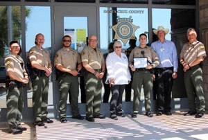Detention Officer Roy Trejo (third from right) is recognized for saving an inmate's life from a fentanyl overdose.