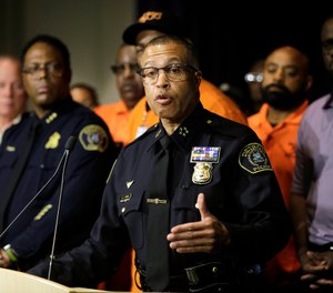 Detroit Police Chief James Craig answers questions during a press conference, Friday, June 7, 2019, at the Detroit Police Headquarters in Detroit (Kimberly P. Mitchell/Detroit Free Press via AP)