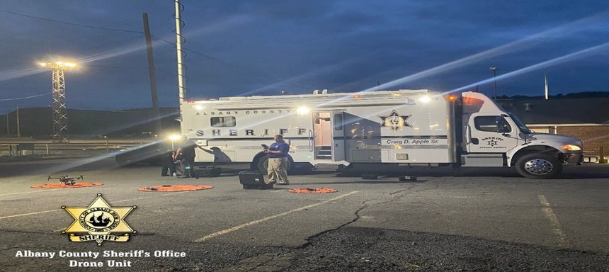 Drones were rapidly deployed at the scene broadcasting valuable information back to the command post.