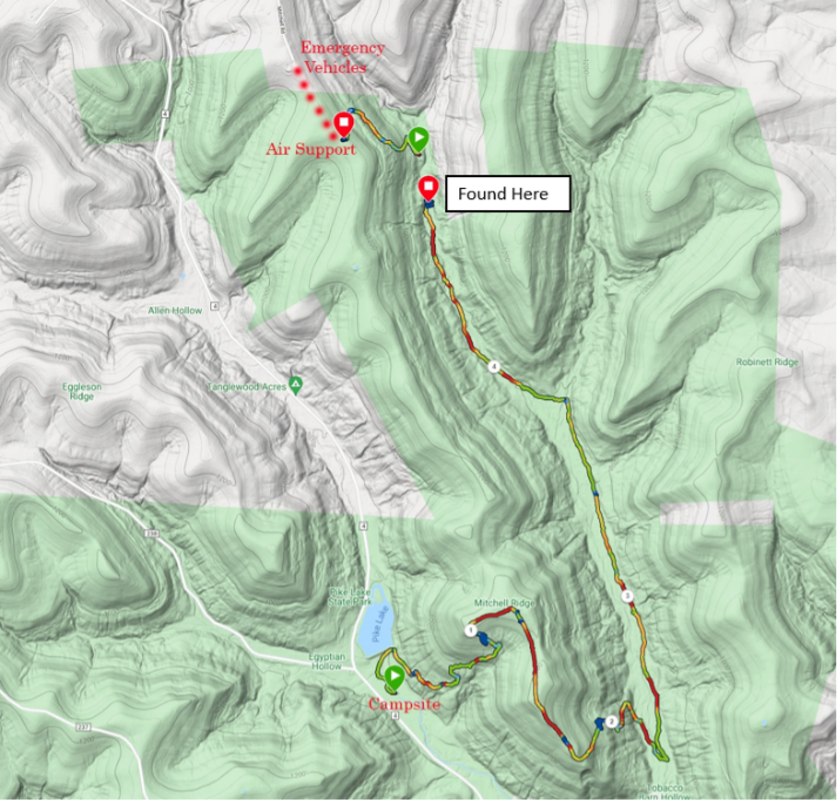 Map data from Durham's Garmin watch.