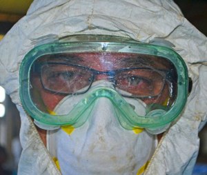 Paramedic Rene Steinhauer is working as the chief nurse in an Ebola treatment in Liberia.