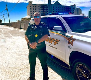By wearing a custom load-bearing vest from BlueStone Safety, Deputy Appling can sit more comfortably in his patrol vehicle.