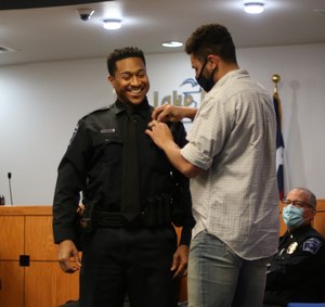 Winston's swearing in ceremony in Lake Dallas.