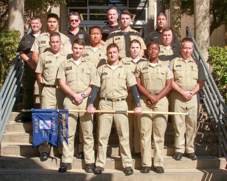 Winston and Christian Edmondson's police academy class.