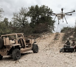 Demonstrating the Orion 2 tethered hexacopter. Photo courtesy of Business Wire