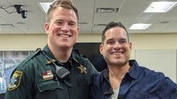 Man reunited with Fla. deputy who saved his life by applying tourniquet to his leg