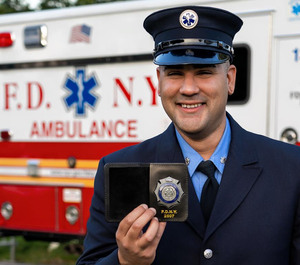 FDNY Probationary EMT Joel Rosado, who graduates today from the FDNY EMS Academy.