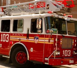 The ladder truck pursued the driver, blocking her at E. Houston St. by the FDR Drive until police arrived. (Photo/FDNY)