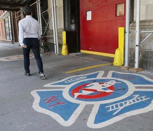 In this July 12, 2016, file photo, a man walks past the firehouse that was featured in the 1984 movie
