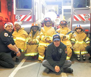 The five children who visited EMS Station 32 with the Make-A-Wish Foundation.