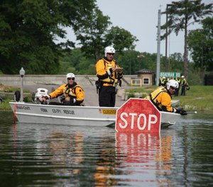 FEMA Federal Emergency Management Agency Like This Page · 18 hrs · Edited · Colorado Task Force 1 practices conducting water rescues by boat during a training at Muscatatuck Urban Training Complex.