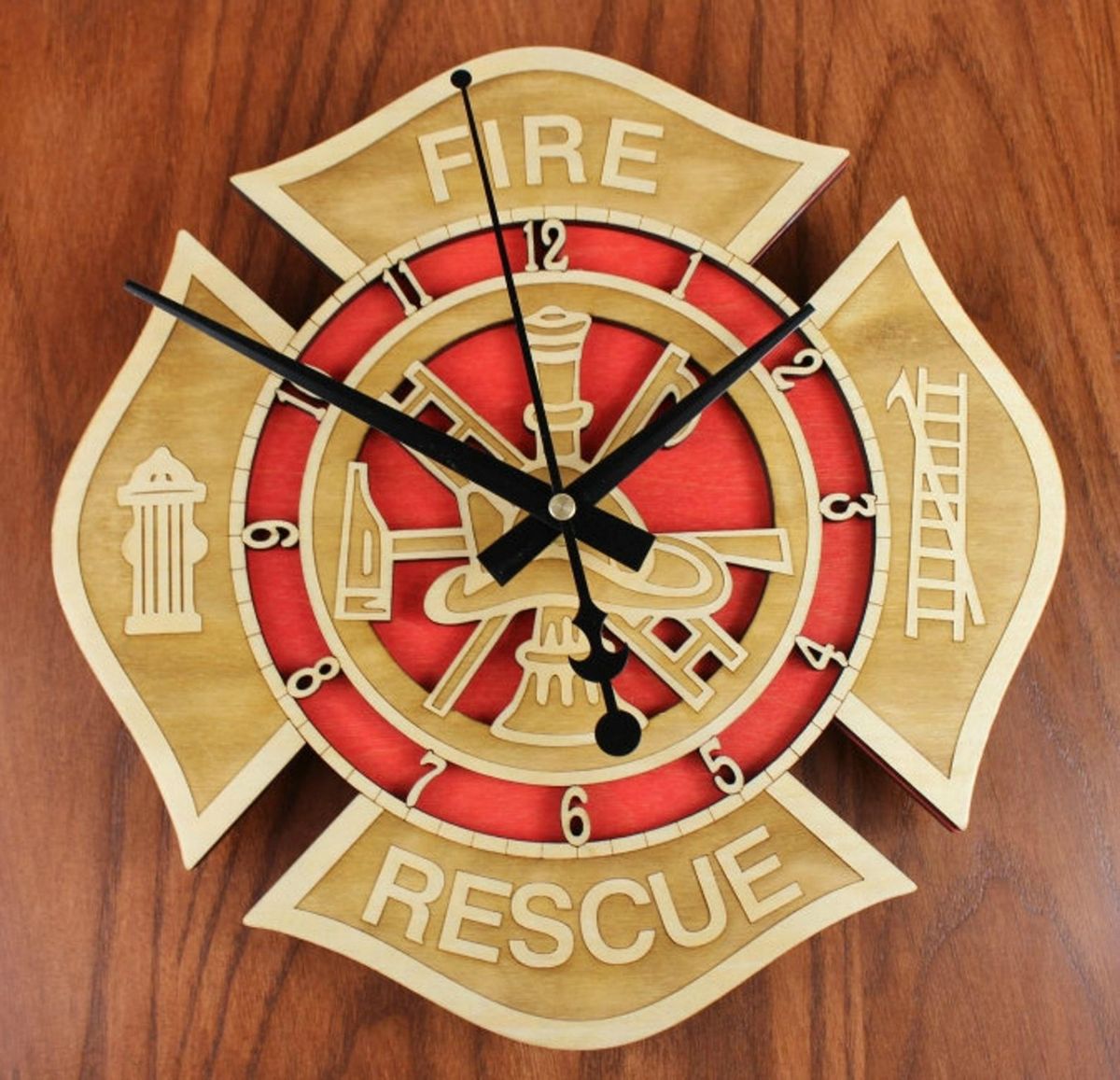 Fireman's Hat Enamel Style Travel Alarm Clock Quartz Ideal Fire Service Gift 128 