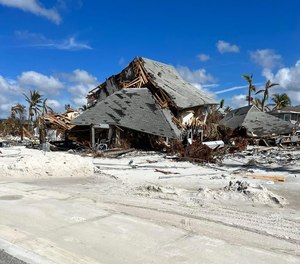 A home ravaged by Hurricane Ian.