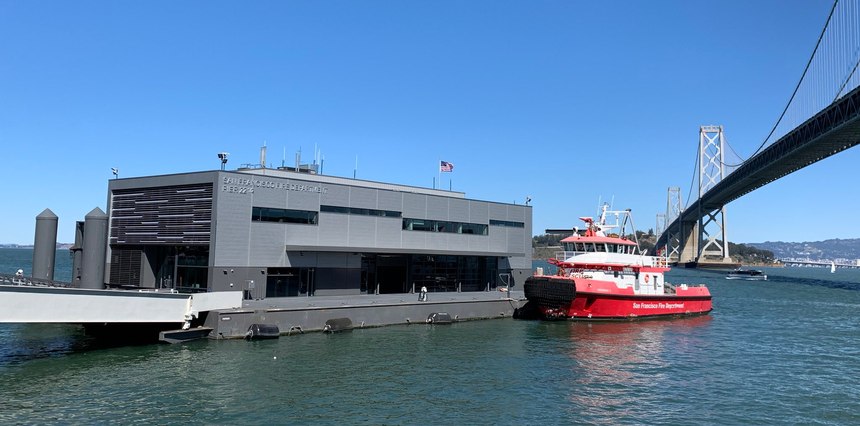 Fireboat Station No. 35, the first floating firehouse in the western hemisphere, according to the San Francisco Fire Department, officially opened on March 10.