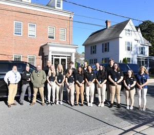 Dr. David P. Weber, intern investigators, Worcester County (Maryland) Sheriff’s Deputies and Ocean Pines Police outside the State’s Attorneys Office in Snow Hill, Maryland.