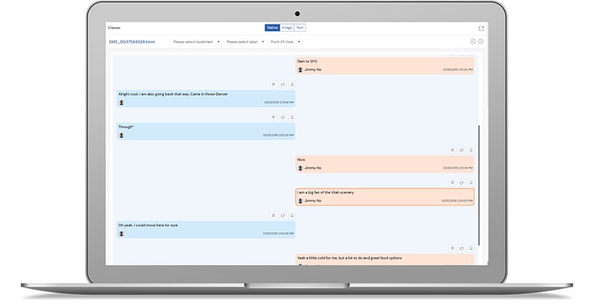 FTK Central provides near-native review of chat data and all document types, automatically rendering the view according to the type of file.