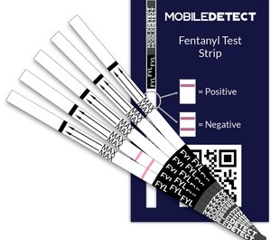MobileDetect Fentanyl Test Strips can detect “nanogram trace amounts” of fentanyl in packaging, in pills and on surfaces, according to DetectaChem.
