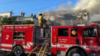 Video: 4 LAFD firefighters injured in commercial structure fire